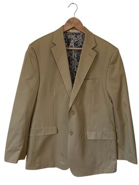 Ralph Lauren NWT Men’s Tan Chino Blazer Sports Jacket Paisley Lining 40R Cotton